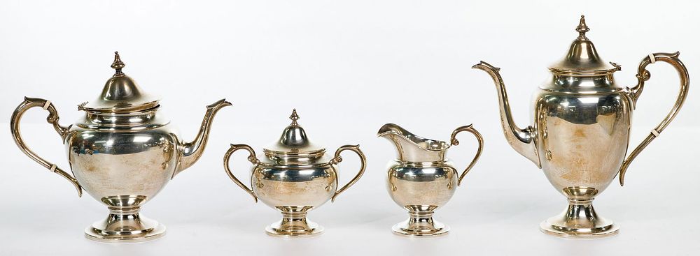 Lot 495: Gorham 'Puritan' Sterling Silver Tea Set