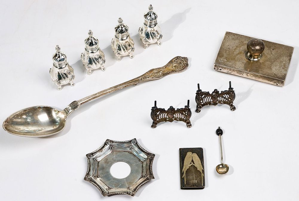 Lot 498: Sterling Silver Flatware and Hollowware Assortment