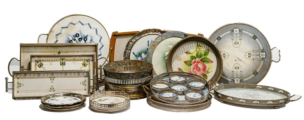 Lot 505: Porcelain and Silverplate Serving Assortment