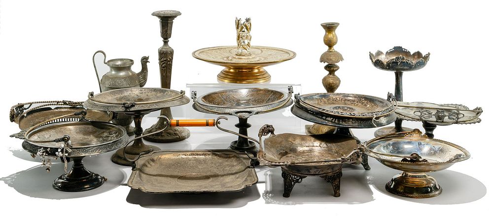 Lot 507: Silverplate, Brass and Copper Hollowware Assortment