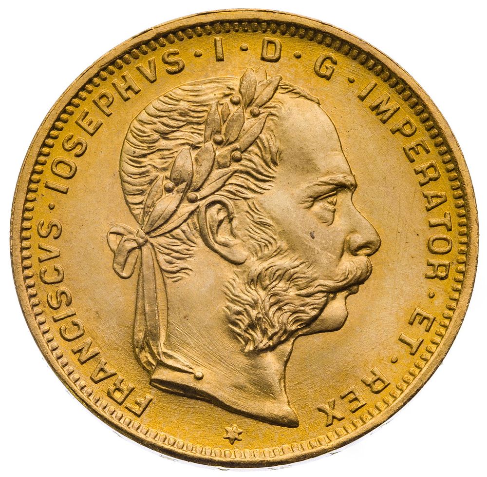 Lot 523: Austria: 1892 8fl / 20Fr Gold Re-strike