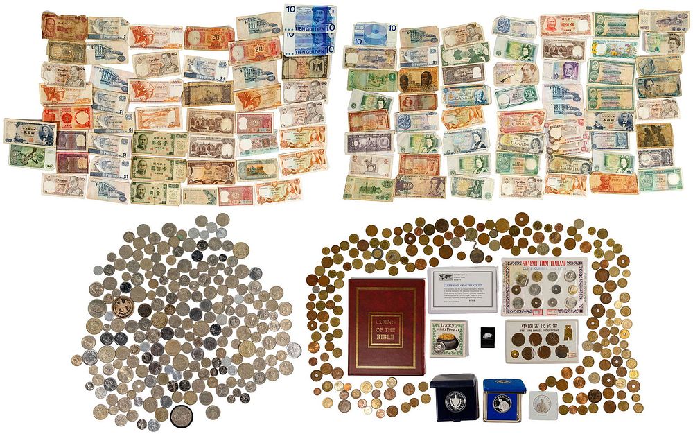 Lot 528: World: Coin and Currency Assortment