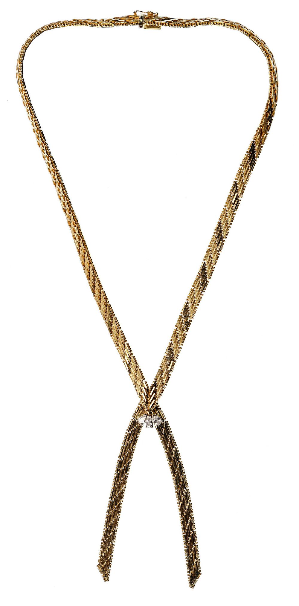 Lot 285: 14k Yellow Gold and Diamond Necklace and Pendant