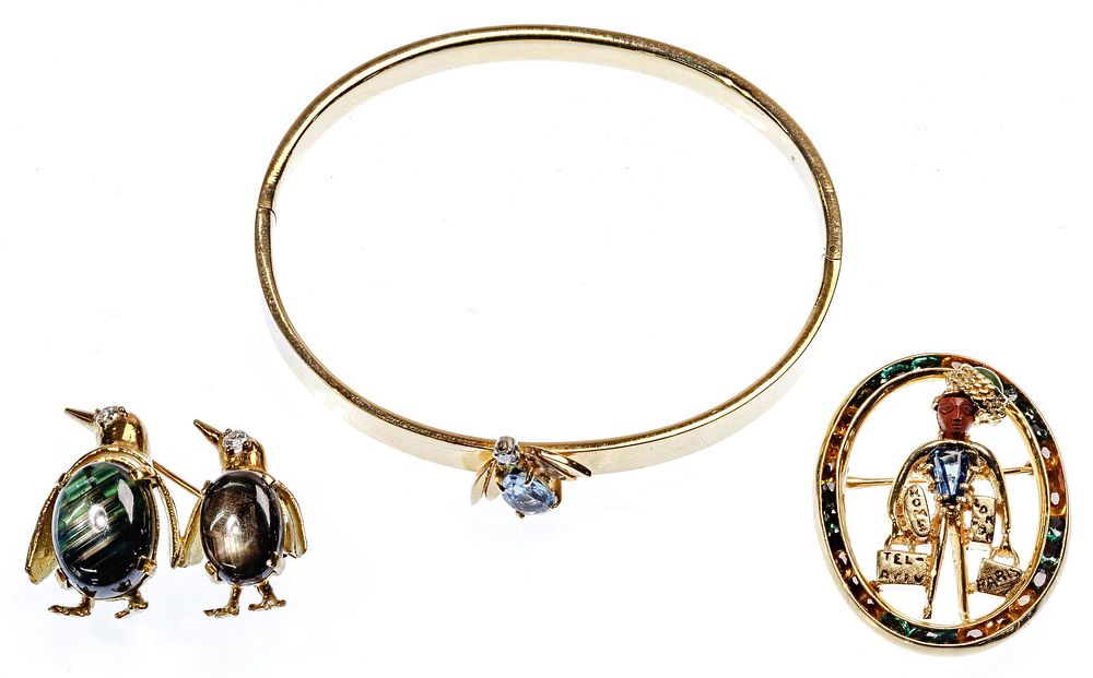 Lot 293: 14k Yellow Gold and Semi-Precious Gemstone Jewelry