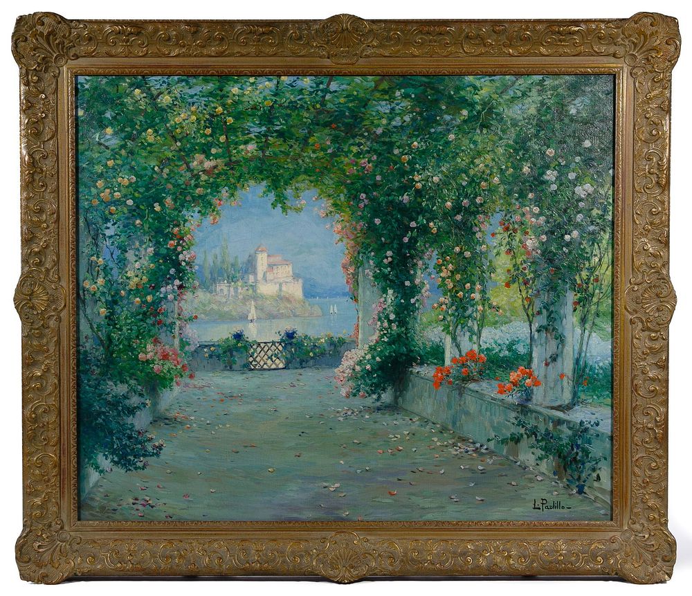 Lot 152: Luigi Paolillo (Italian, 1864-1934) 'A Trysting Place'