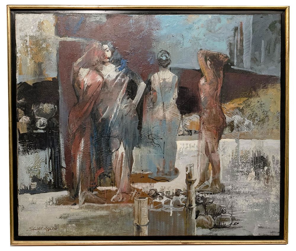 Lot 159: Sheikh Afzal (Bangladeshi, b.1960) Mixed Media on