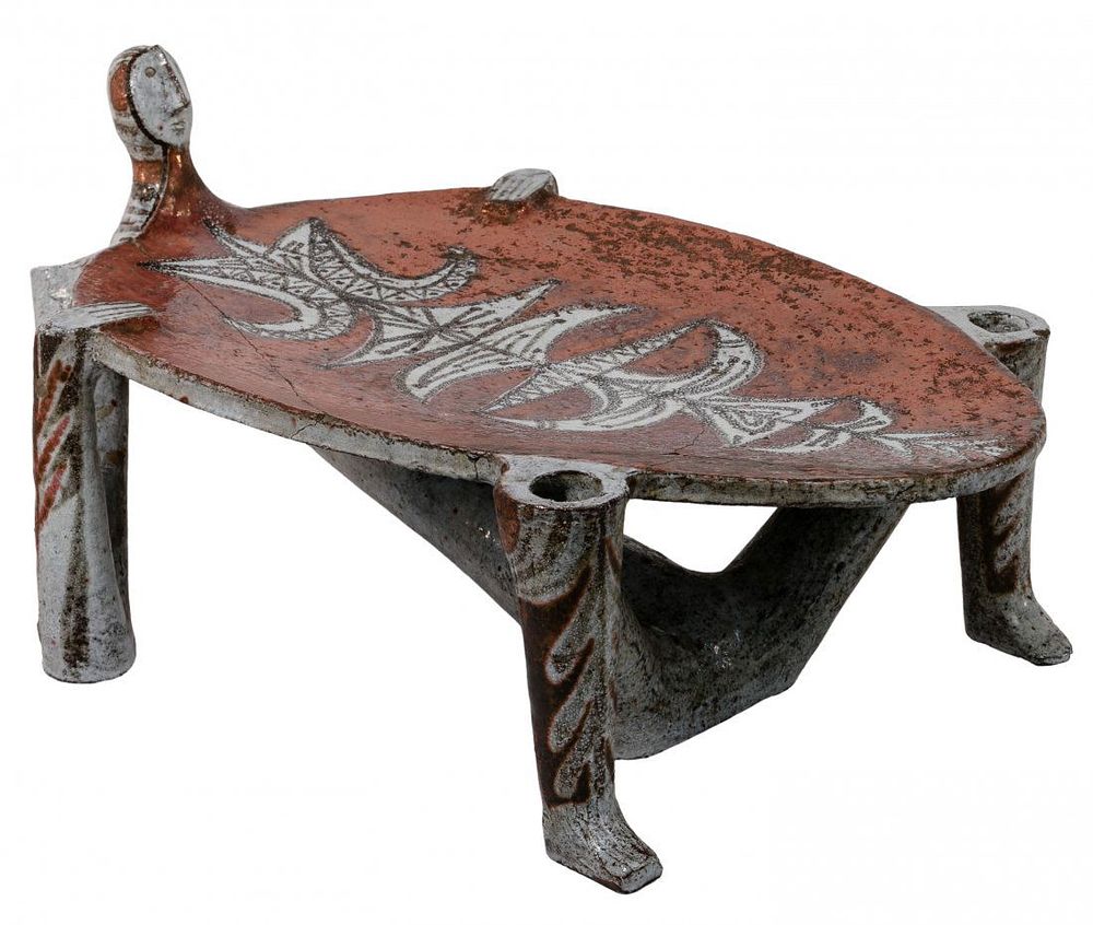 Lot 176: Jean Derval (French, 1925-2010) Ceramic Centerpiece