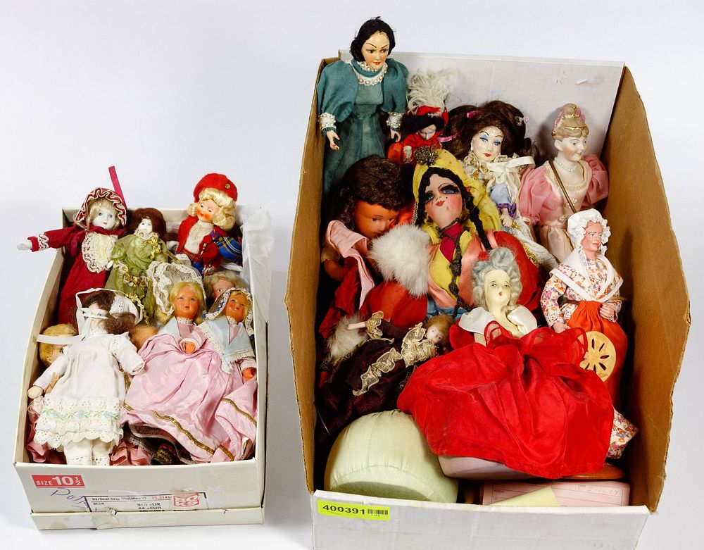 Lot 192: Bisque, Porcelain, Plastic and Bed Doll Assortment