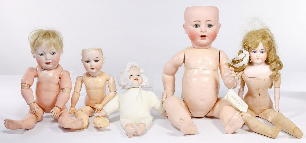 Lot 194: German Bisque Head Baby Doll Assortment