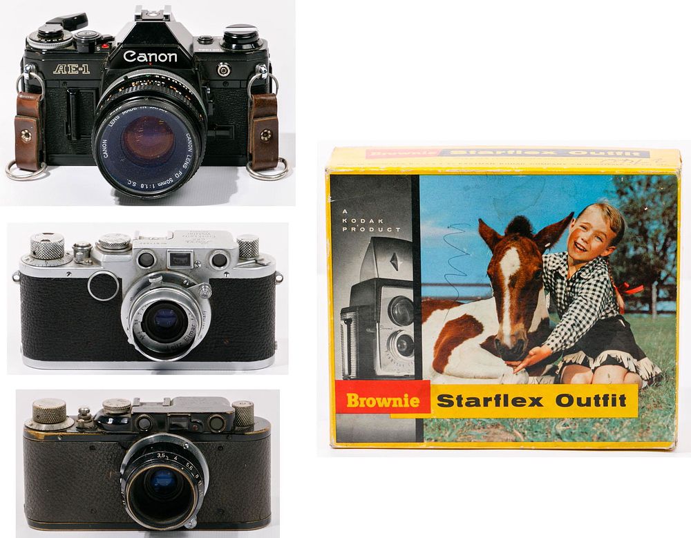 Lot 204: Leica, Kodak and Canon Camera Assortment