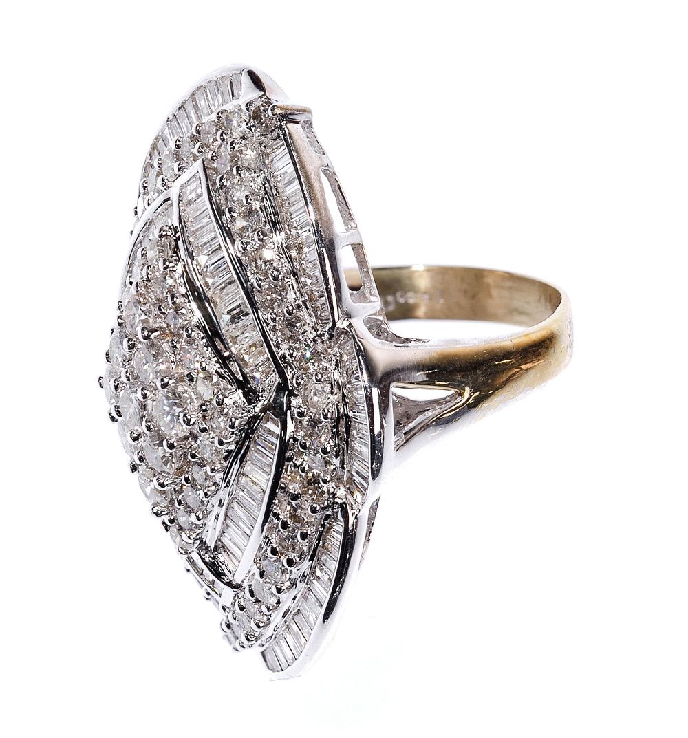 Lot 254: 18k Bi-Color Gold and Diamond Ring