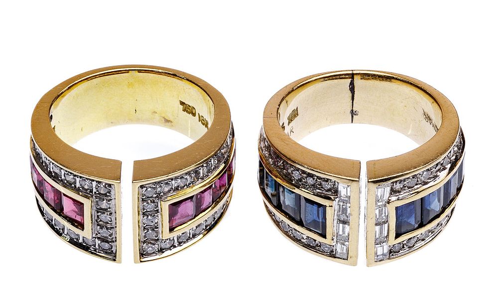 Lot 266: 18k Yellow Gold, Semi-Precious Gemstone and Diamond