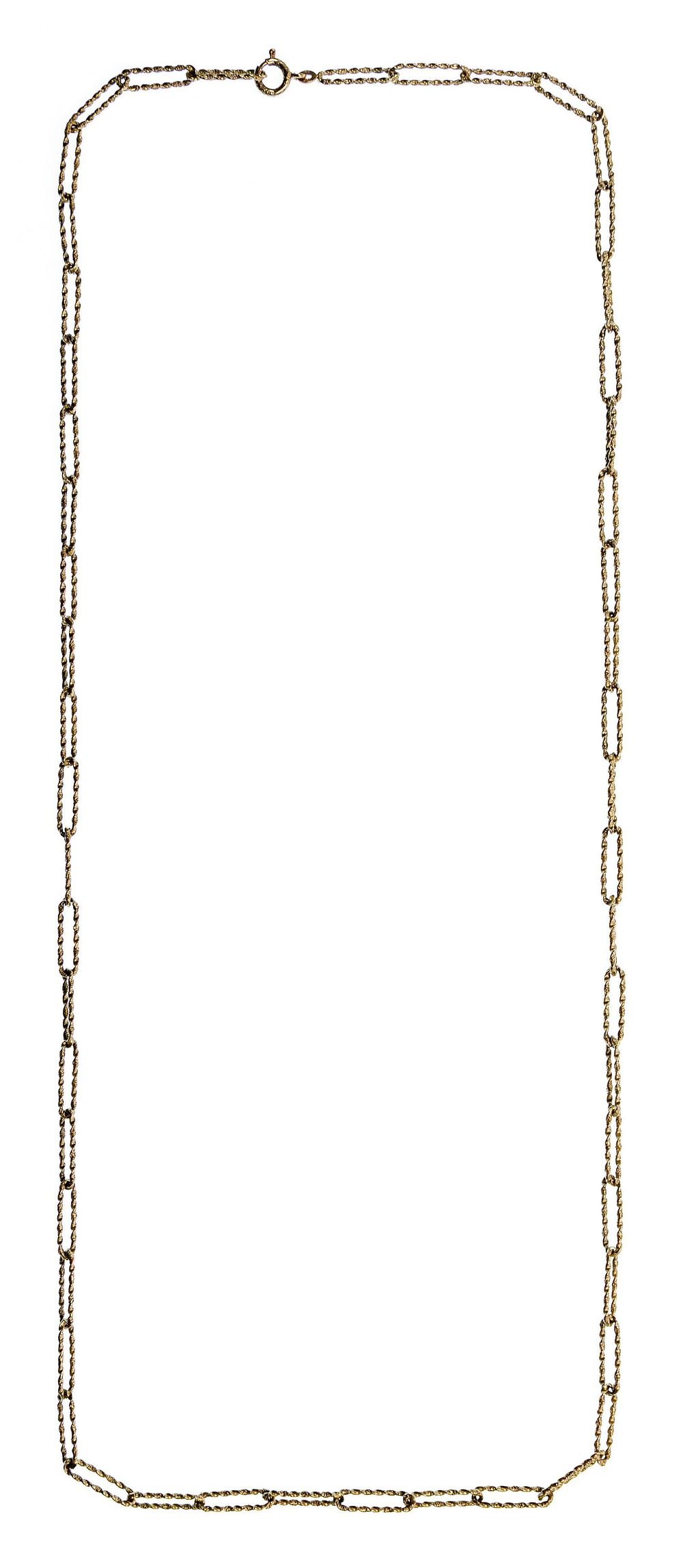 Lot 272: 18k Yellow Gold Elongated Loop Necklace