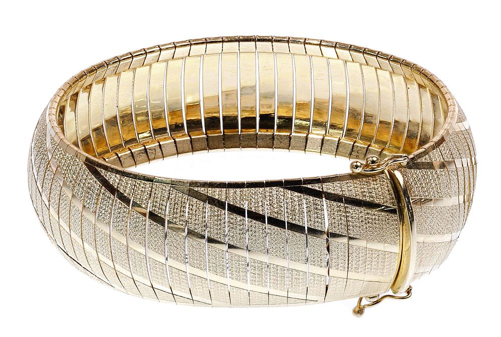 Lot 300: Aurafin 14k Yellow Gold Band Bracelet