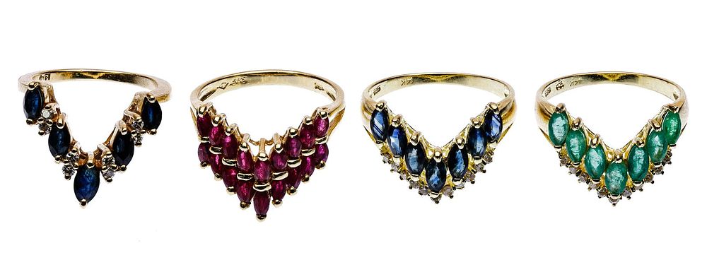 Lot 349: 14k Yellow Gold and Semi-Precious Gemstone Ring