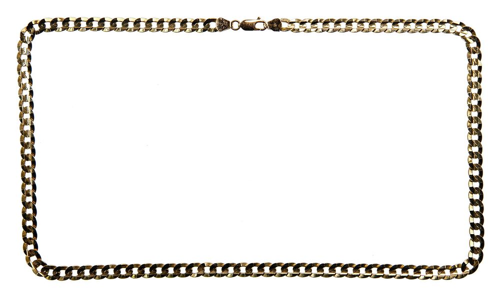 Lot 352: 14k Yellow Gold Curb Link Necklace