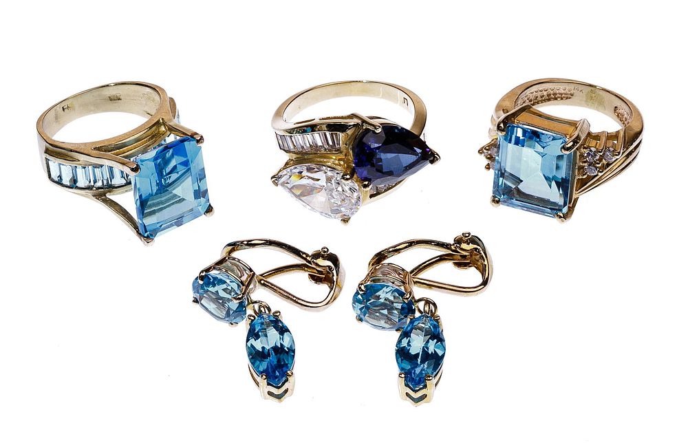 Lot 378: 14k Yellow Gold and Semi-Precious Gemstone Jewelry