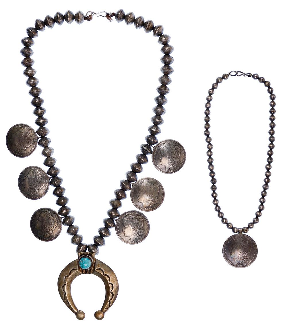 Lot 451: Navajo Style Morgan Dollar Necklace