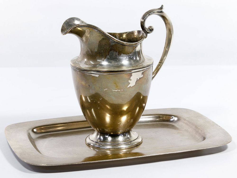 Lot 474: Sterling Silver Gorham Pitcher and Frank W. Smith