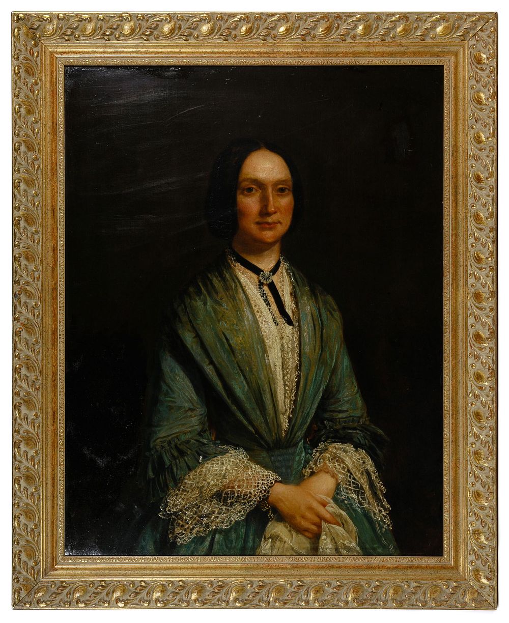 Lot 199: English School Portrait Oil on Canvas