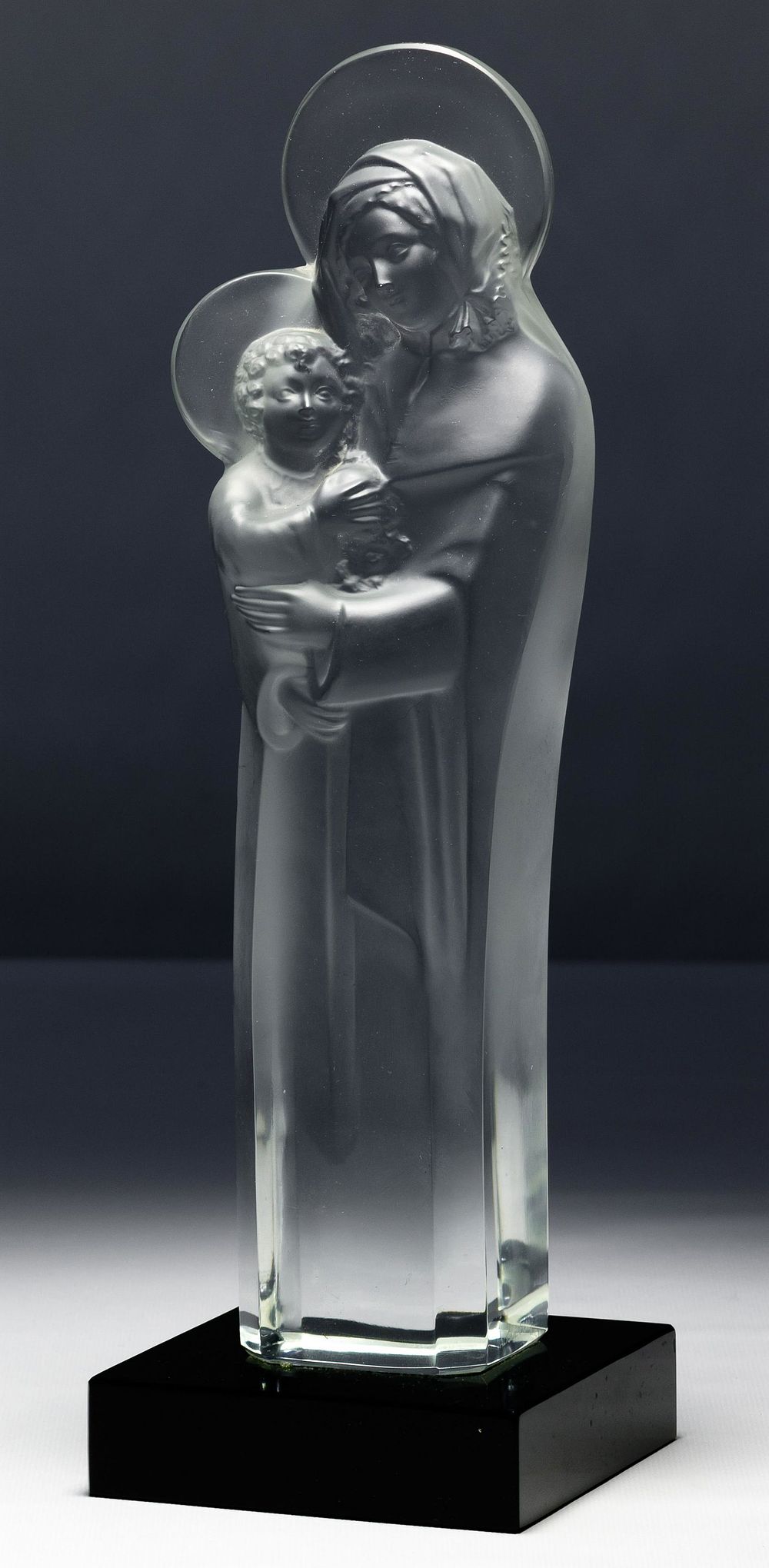 Lot 269: Lalique Crystal Madonna and Child Sculpture