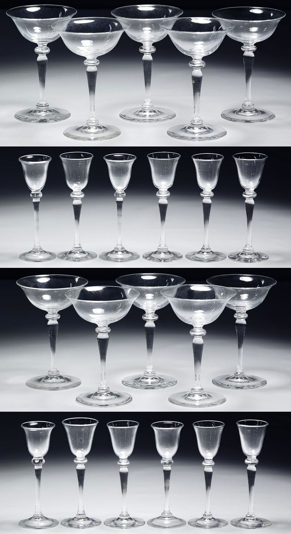Lot 275: Steuben #6401 Cordials and Champagne Assortment