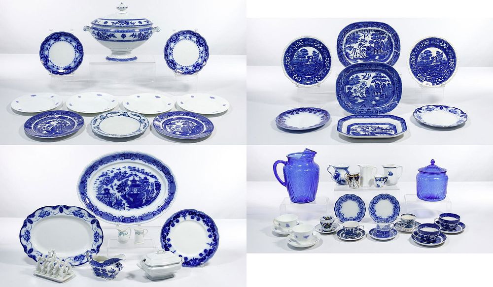 Lot 304: Asian Style Blue and White Flow Blue China Assortment