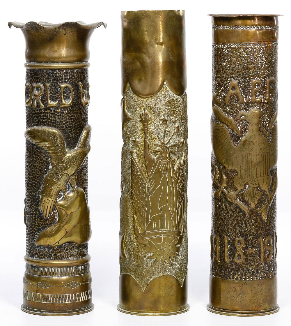 Lot 322: World War I 75mm Artillery Trench Art