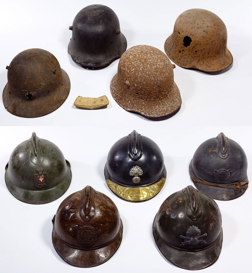 Lot 355: World War I Helmet Assortment