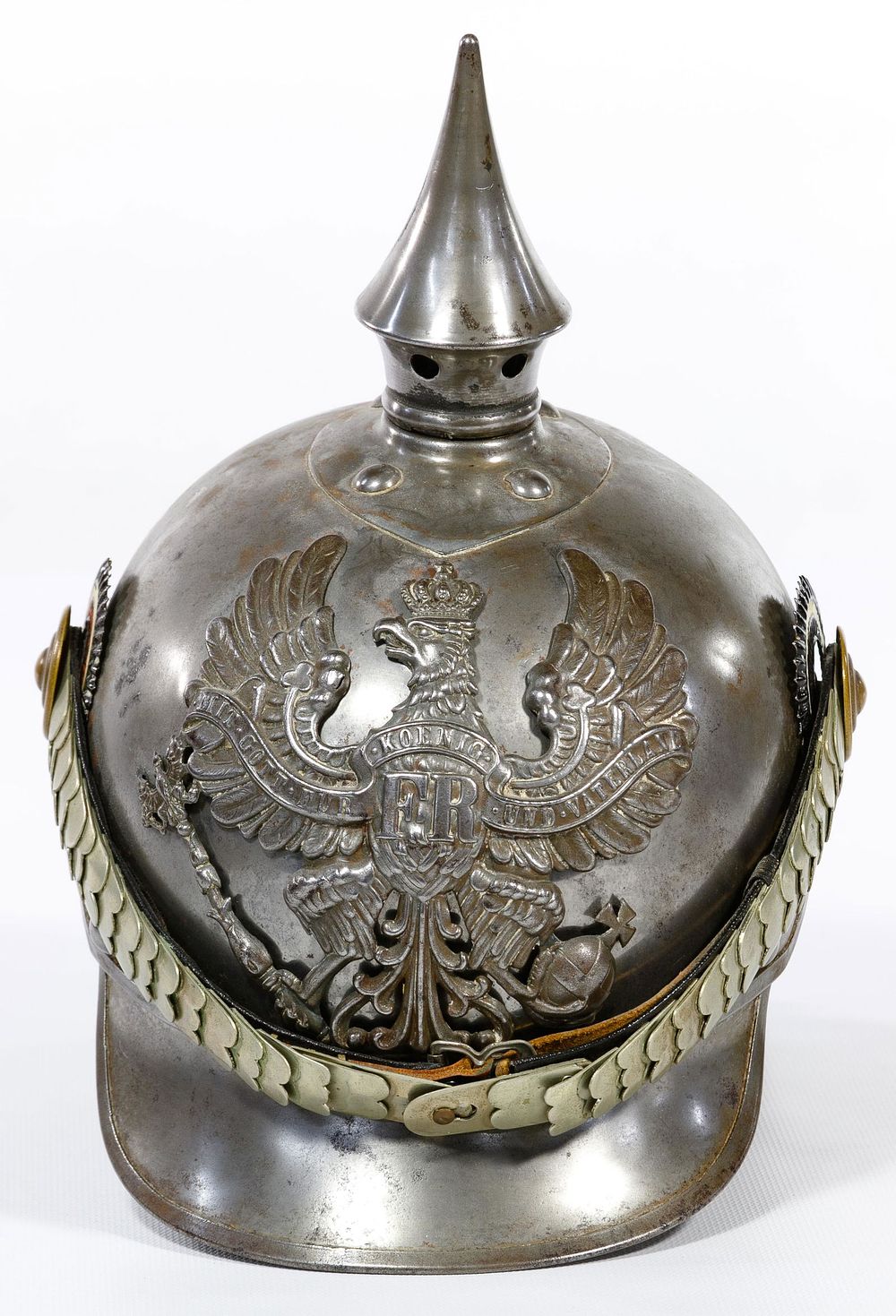 Lot 370: World War I Prussian Line Cuirassier Pickelhaube Spiked