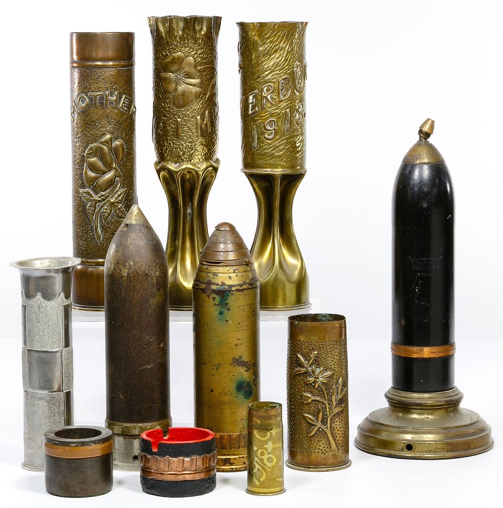 Lot 375: World War I Trench Art and Artillery Shell Assortment