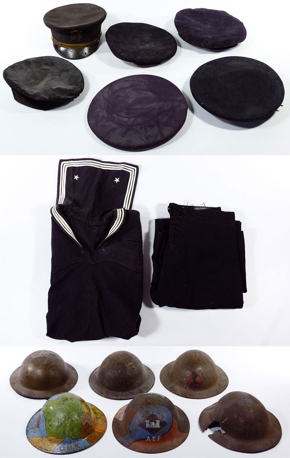 Lot 382: World Wars I and II U.S. Headgear and Naval Uniform