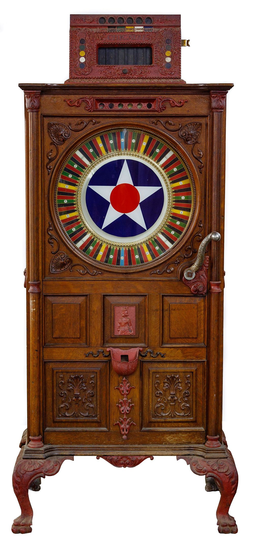 Lot 388: Chicago Upright Floor Wheel Coin-Op Slot Machine