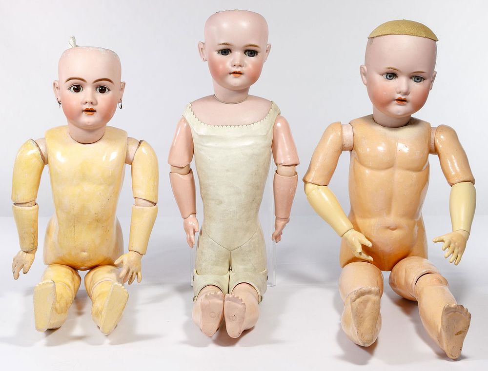 Lot 410: German Bisque Head Doll Assortment