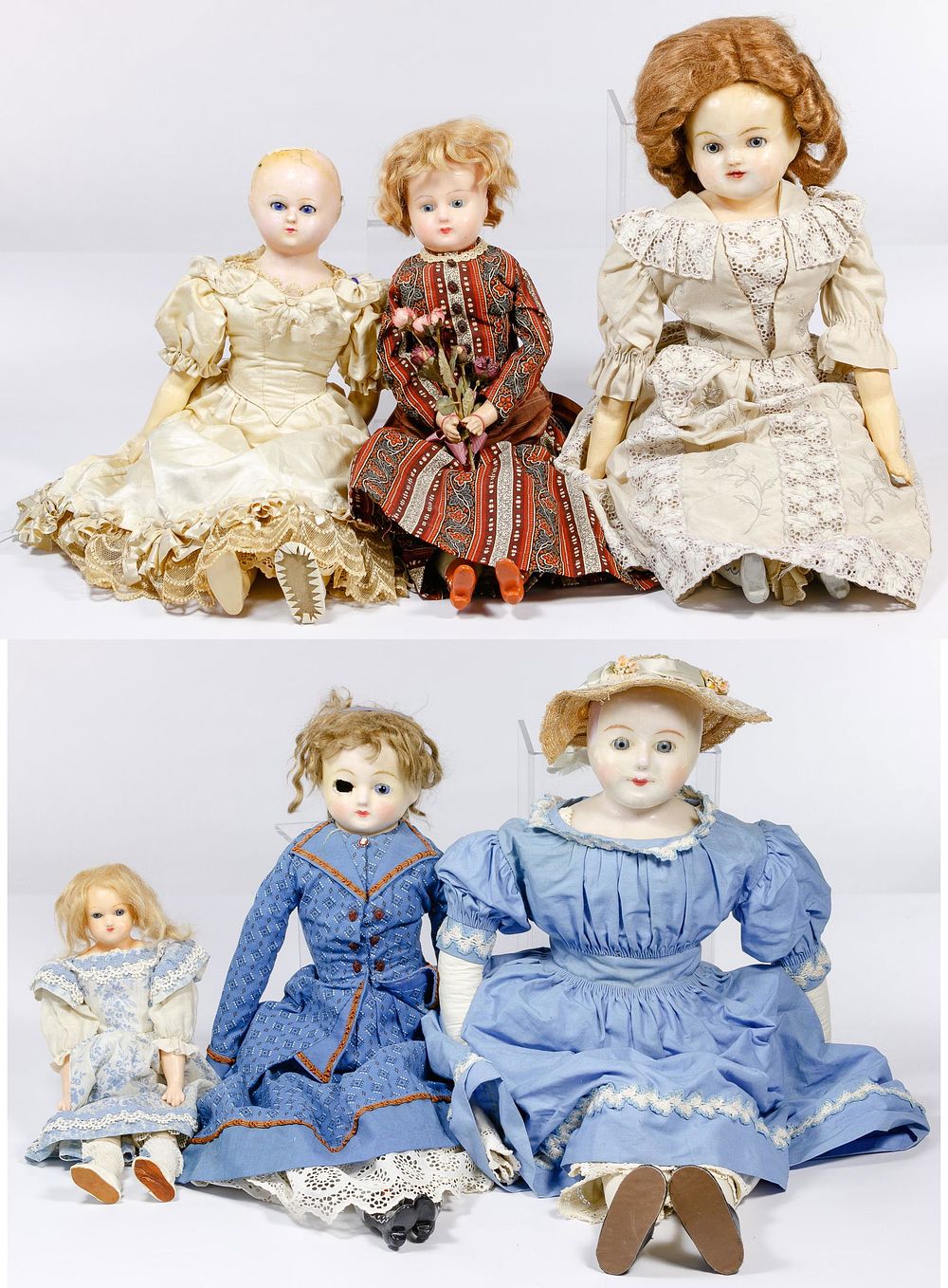 Lot 416: Wax Head Doll Assortment