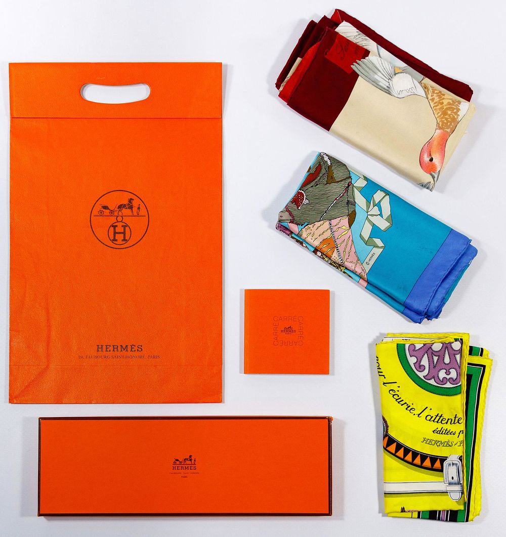 Lot 444: Hermes Silk Scarf Assortment