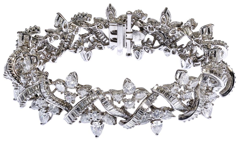 Lot 456: Platinum and Diamond Bracelet