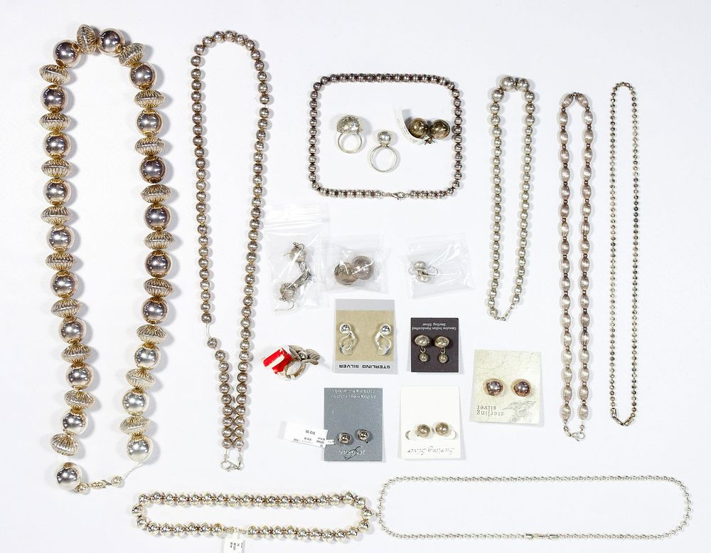 Lot 523: Sterling Silver Ball Jewelry Assortment