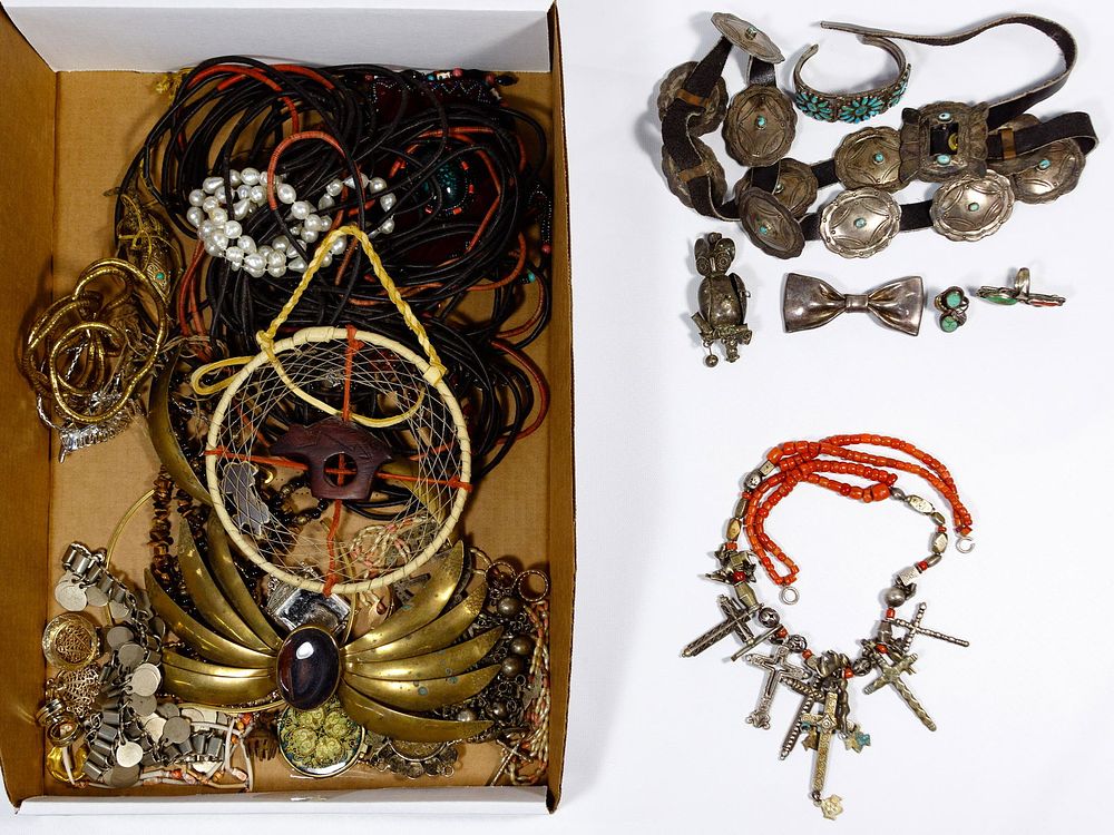 Lot 556: Mixed Silver and Costume Jewelry Assortment