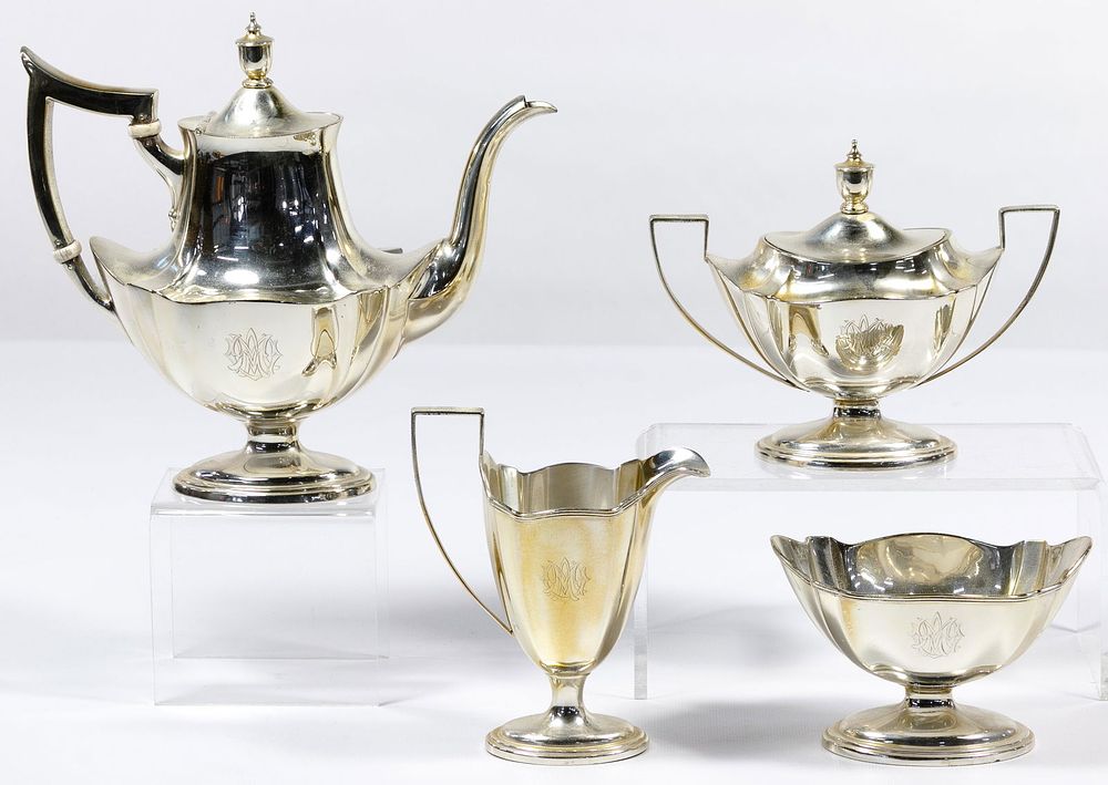 Lot 561: Gorham 'Plymouth' Sterling Silver Coffee Set