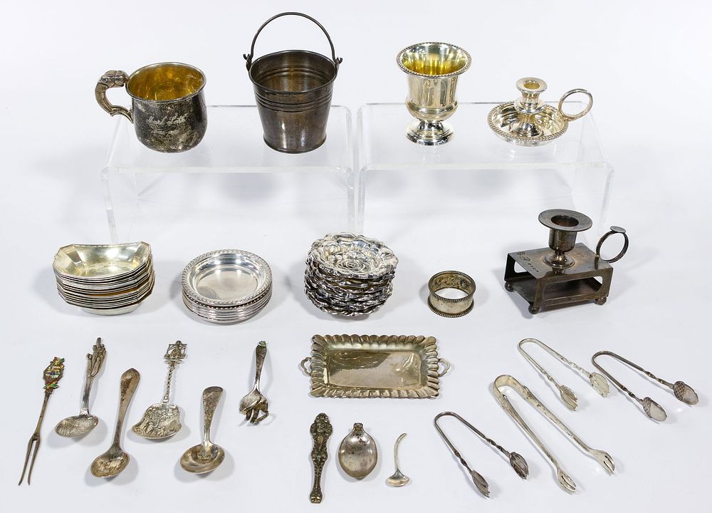 Lot 595: Sterling Silver Object Assortment