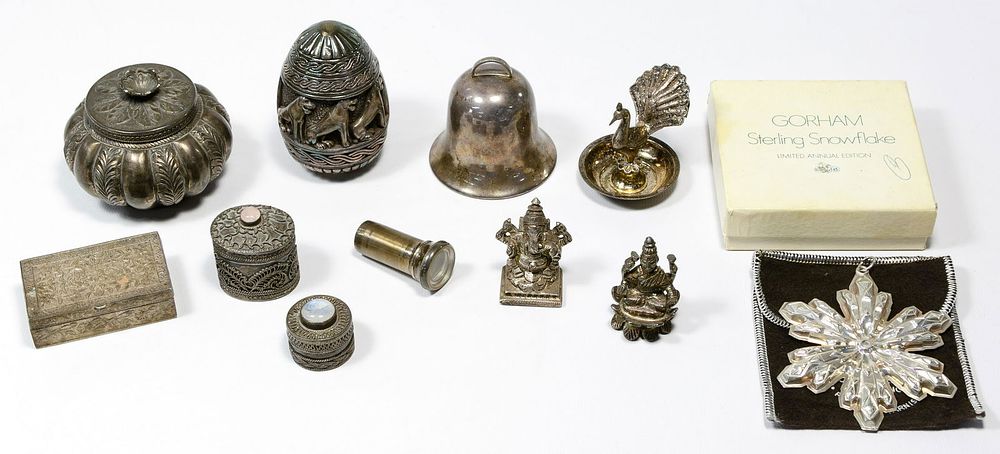 Lot 597: Mixed Silver Decorative Object Assortment