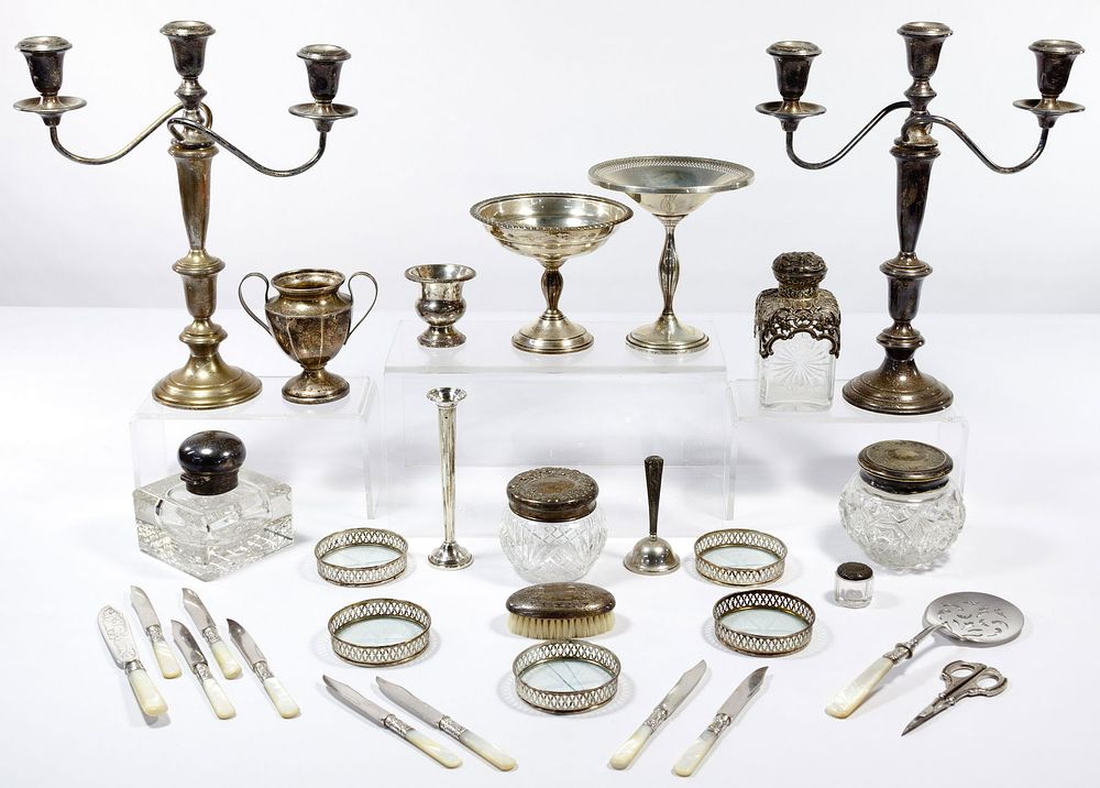 Lot 603: Sterling Silver Object Assortment