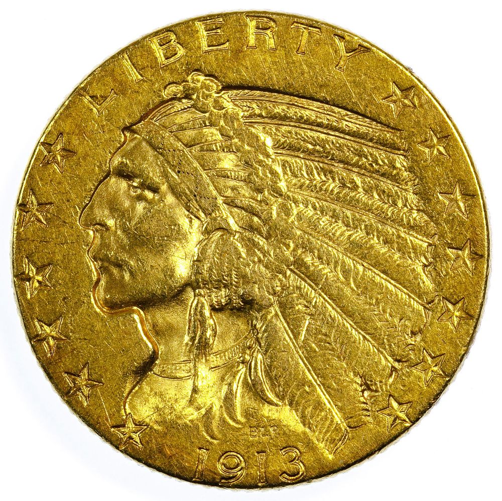 Lot 629: 1913 $5 Gold AU
