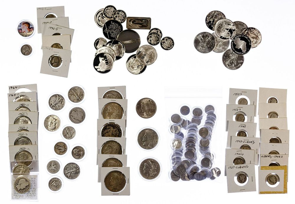 Lot 644: Silver Coin and Medallion Assortment