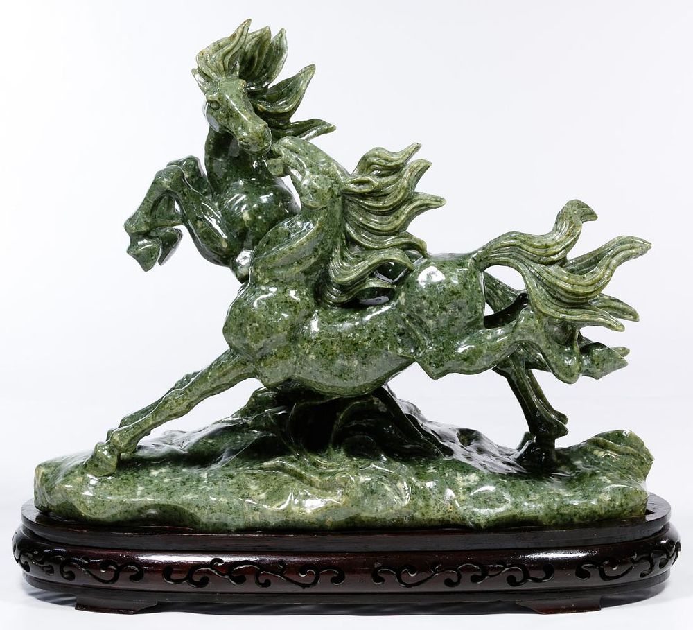 Lot 156: Asian Carved Quartz Horse Statue