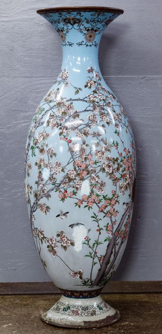 Lot 164: Monumental Asian Enamel Floor Vase
