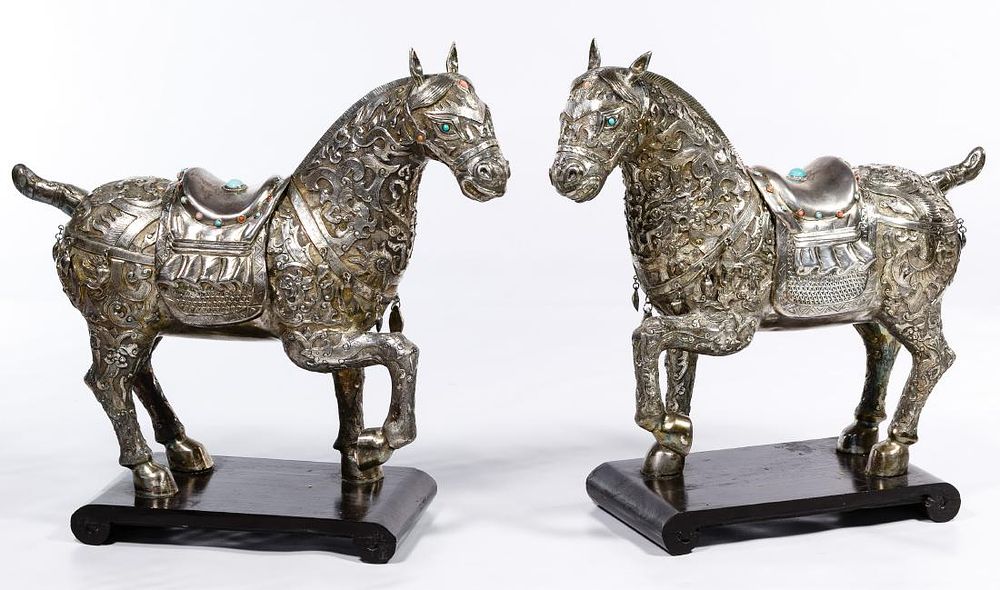 Lot 166: Chinese Silver Horses