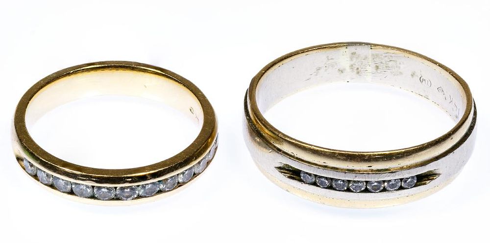 Lot 206: 14k Gold and Diamond Rings