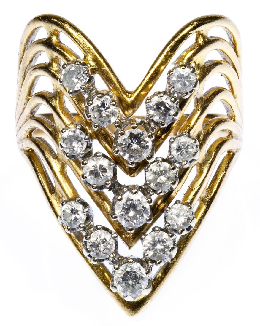Lot 222: 14k Gold and Diamond Ring